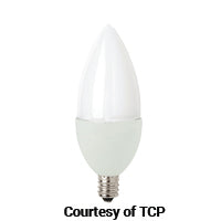 TCP LED 5W B11 DIM 5000K E12 FROST #LED5E12B1150KF LED5E12B1150KF