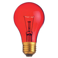 SATCO 25W A19 TRANS. RED 130V #S6080 S6080