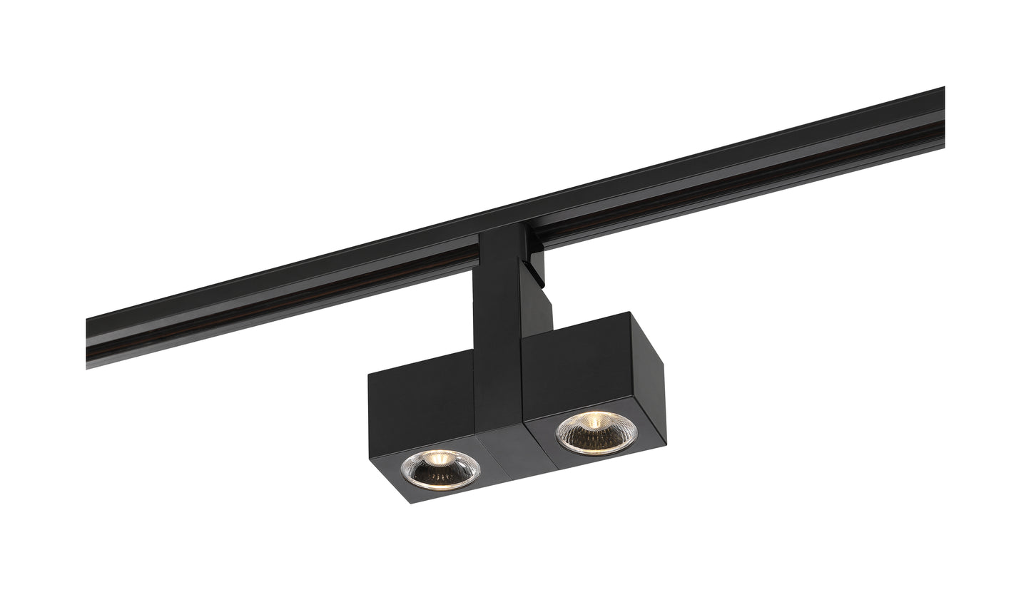 NUVO LIGHTING 24W LED SQUARE DUAL TRACK HEAD BLK 24 DEG #TH484