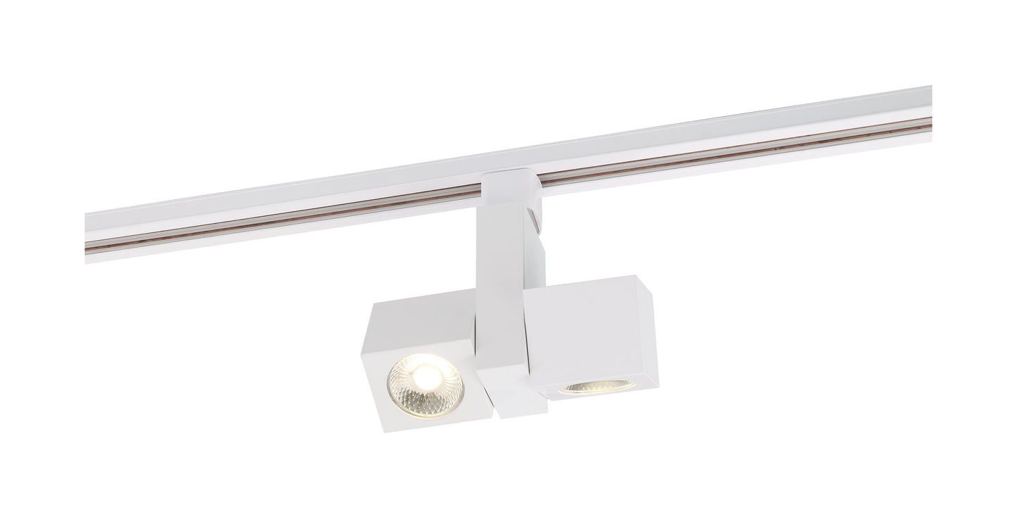 NUVO LIGHTING 24W LED SQUARE DUAL TRACK HEAD WHT 24 DEG #TH486