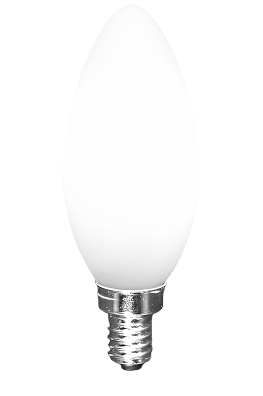 E12 Base 4W 120V 320° 2700K-1800K Matte White Porcelain Dim to Warm #E12A4W2718W