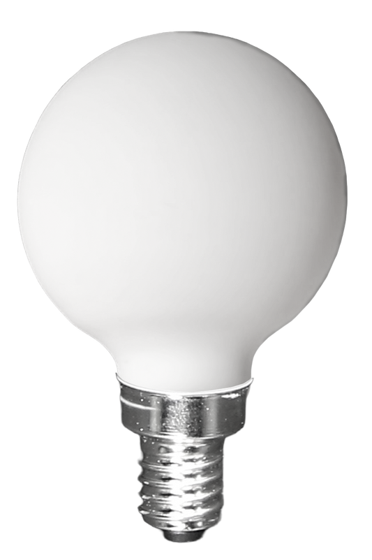 E12 Base 4W 120V 320° 2700K-1800K Matte White Porcelain Dim to Warm #G16A4W2718W