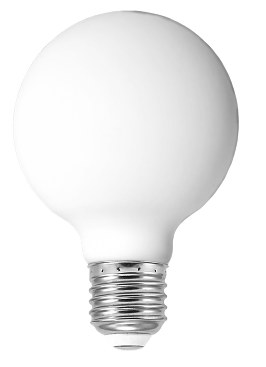 E26 Base 6W 120V 320° 2700K-1800K Matte White Porcelain Dim to Warm #G25A6W2718W