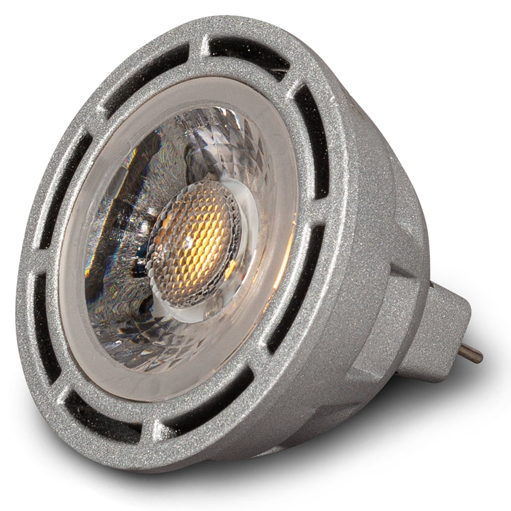 GU5.3 MR16 7W 12V 60° 3000K Silver Architectural Grade Single CCT Bulbs #MR168W1